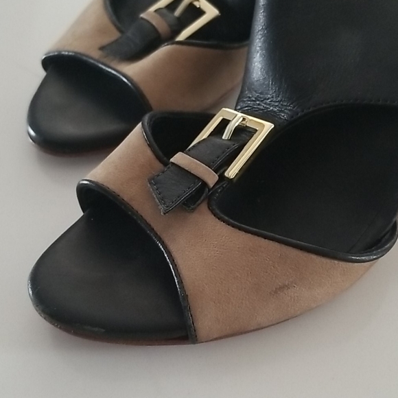 Leather Buckles T-Strap Sandal Heels - Picture 8 of 8